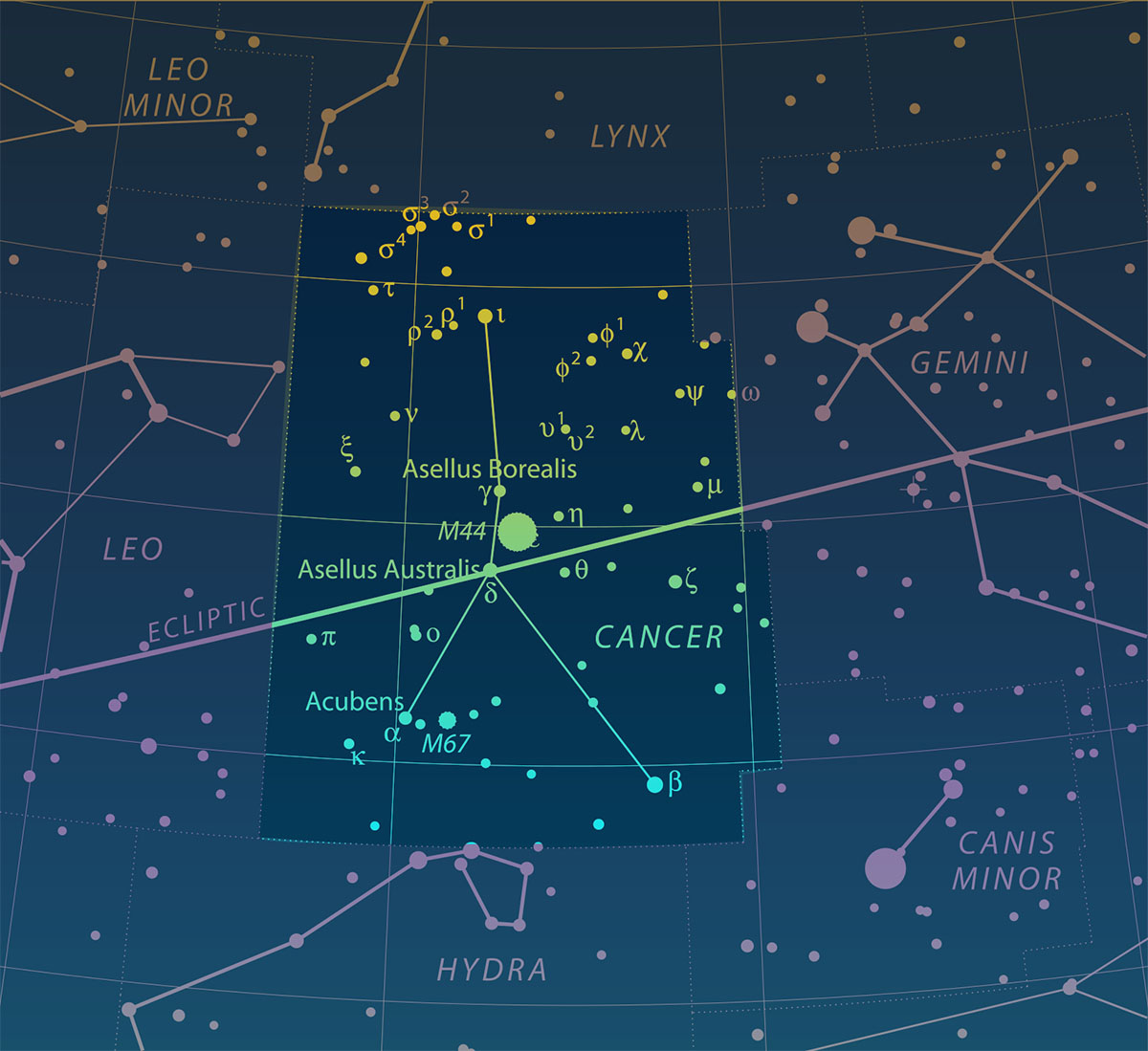 How and When to Find the Cancer Constellation - Little Astronomy