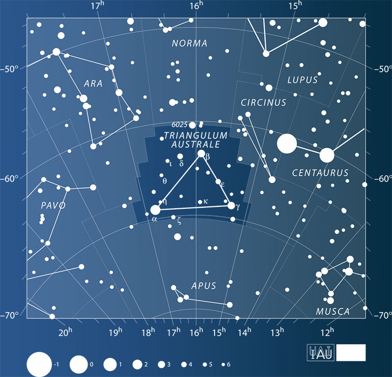 Triangulum Australe constellation 
