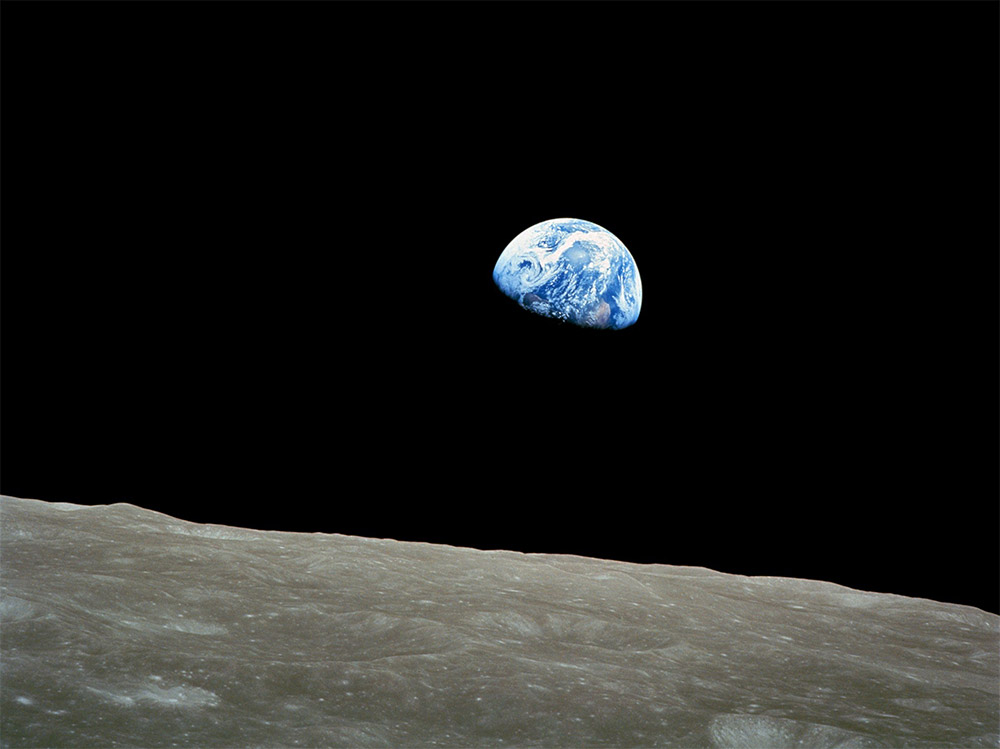 Earth viewed from the moon