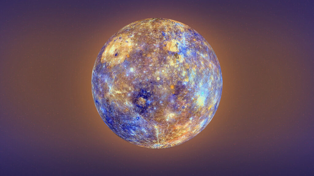 Enhanced color photo of Mercury