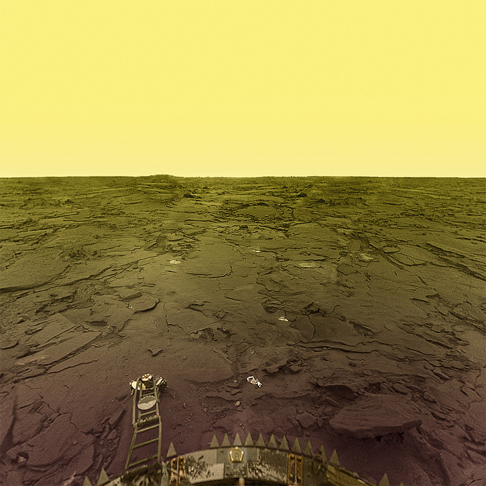 Photo of Venus surface taken by the Venera lander