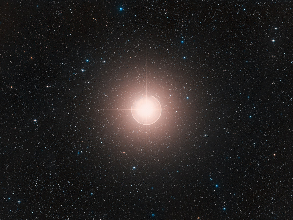 Digitized photography of Betelgeuse compared to other stars