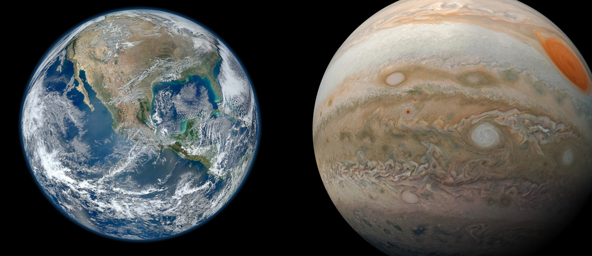 jupiter compared to earth