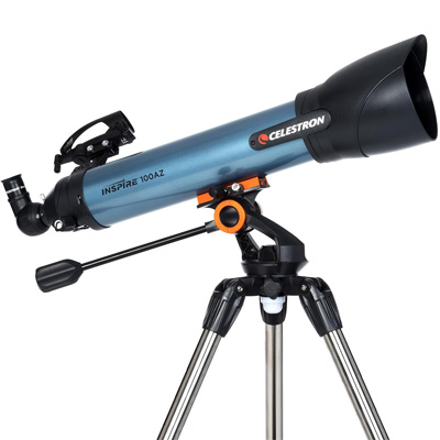Celestron Inspire 100AZ Beginner Refractor Telescope with Phone Adapter