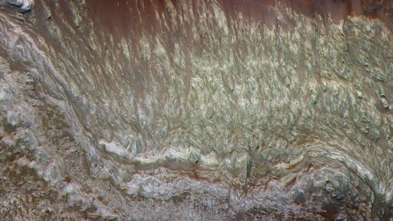 Orbital mineral map showing phyllosilicates and sulfates from CRISM and OMEGA