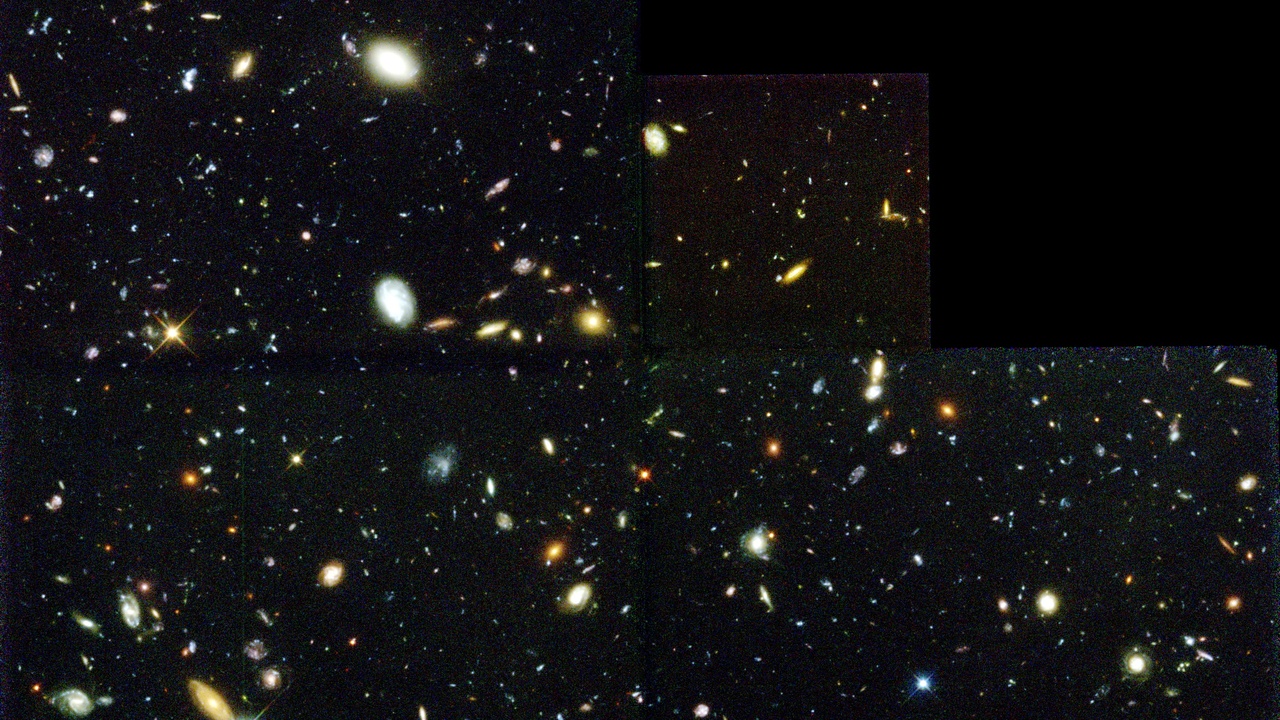 Hubble Deep Field and James Webb Space Telescope imaging examples