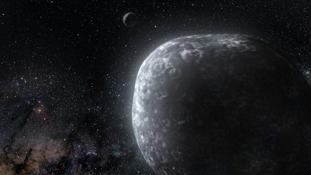 Composite image showing Pluto, Eris, and other Kuiper Belt dwarf planets