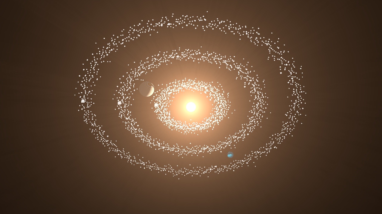 Protoplanetary disk showing accretion of dust into planetesimals