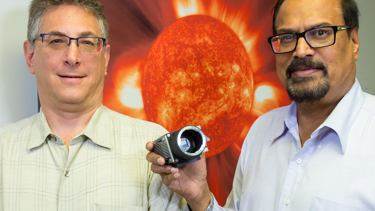 Ground-based solar observatory instruments including a solar telescope, coronagraph and radio array monitoring the Sun from Earth.