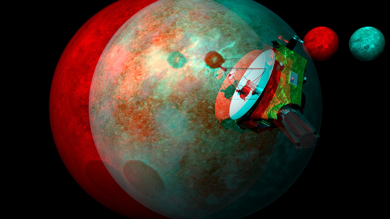 New Horizons image of Pluto, Cassini view of Saturn