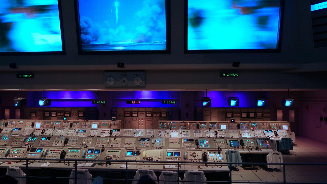 Mission control team monitoring a launch