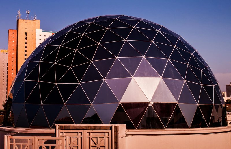 Stunning view of the Rubens de Azevedo Planetarium showcasing modern geodesic dome architecture.