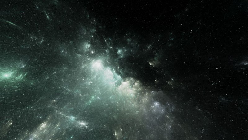 Ethereal image of a colorful nebula set against the vast starry cosmos.