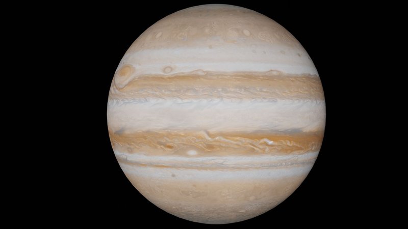Detailed image of Jupiter showcasing its atmosphere and iconic bands in outer space.