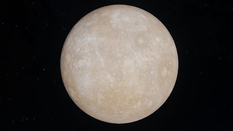 Detailed view of Mercury, showcasing the planet's surface in outer space.