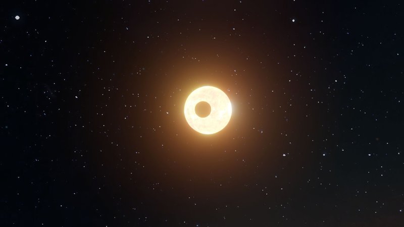 A captivating view of a solar eclipse set amidst a star-filled night sky.