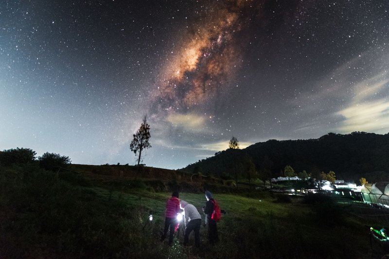 A mesmerizing stargazing scene under the Milky Way in East Java, Indonesia.