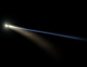 A 3D model of Halley Comet with its glowing coma and two tails