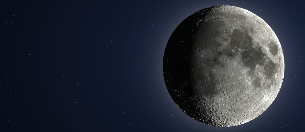 a waxing gibbous Moon on a night sky