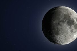 a waxing gibbous Moon on a night sky