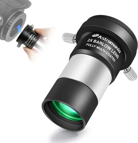 Astromania 2X Barlow Lens for Telescope Eyepiece 1.25 Inch with T-Thread