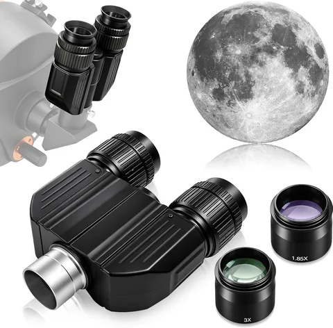Alstar Stereo Binoviewer for 1.25 inch Telescope Eyepieces (two 32 mm Plossls, 1.85x and 3x Barlows)