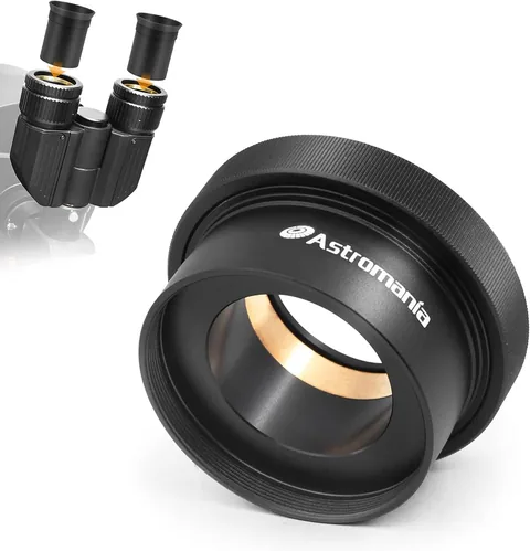 Astromania Stereo Binocular Viewer, bundle with 1.25 inch / 2 inch Twist-Lock Adapter (two 33 mm Plossls)
