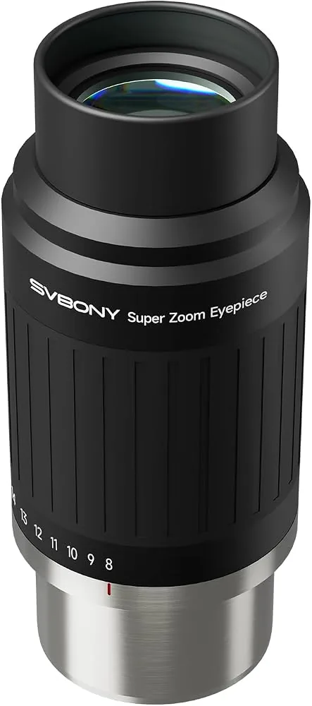 SVBONY SV230 8-20mm Zoom Eyepiece, Wide-Angle 57-72 Degrees, Parfocal Design